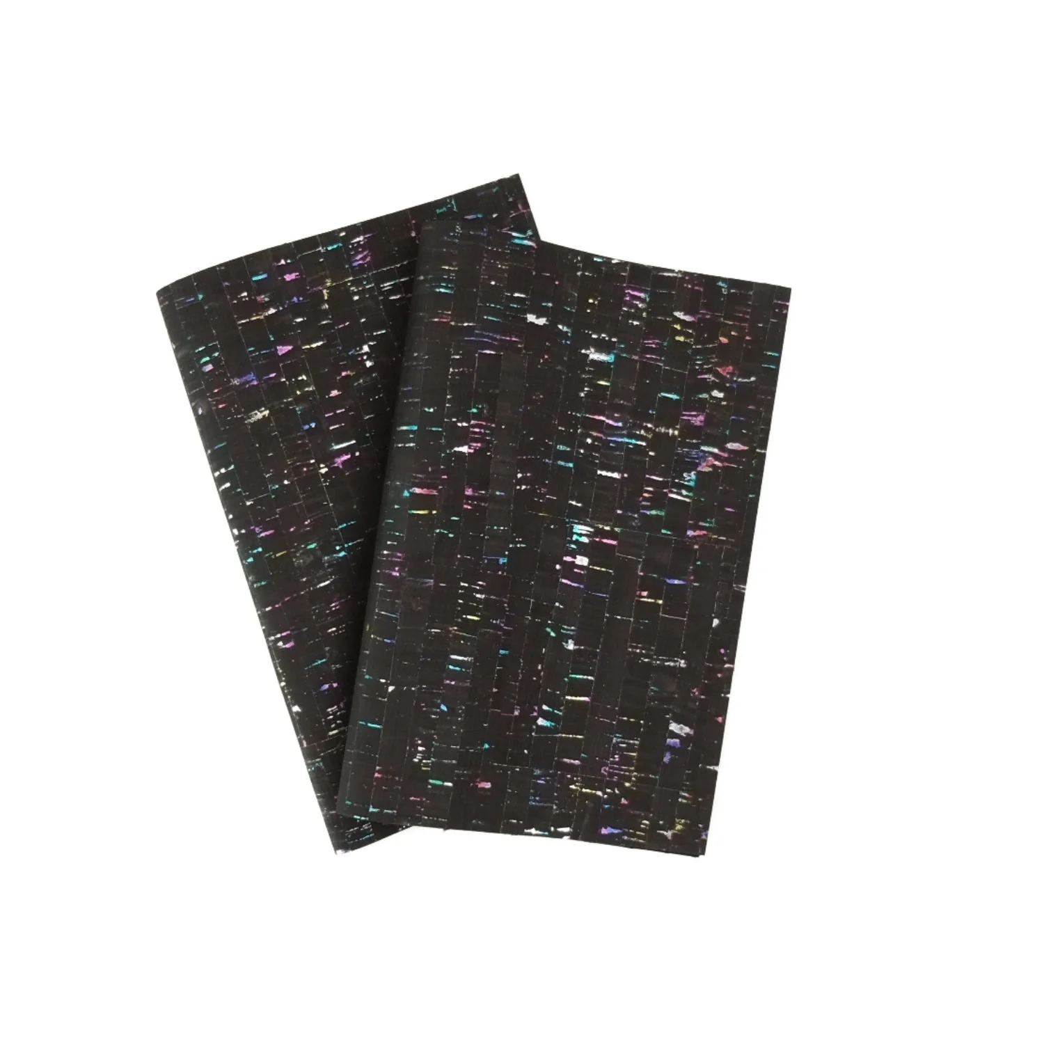 Korkleder Schwarz/Multicolor Muster